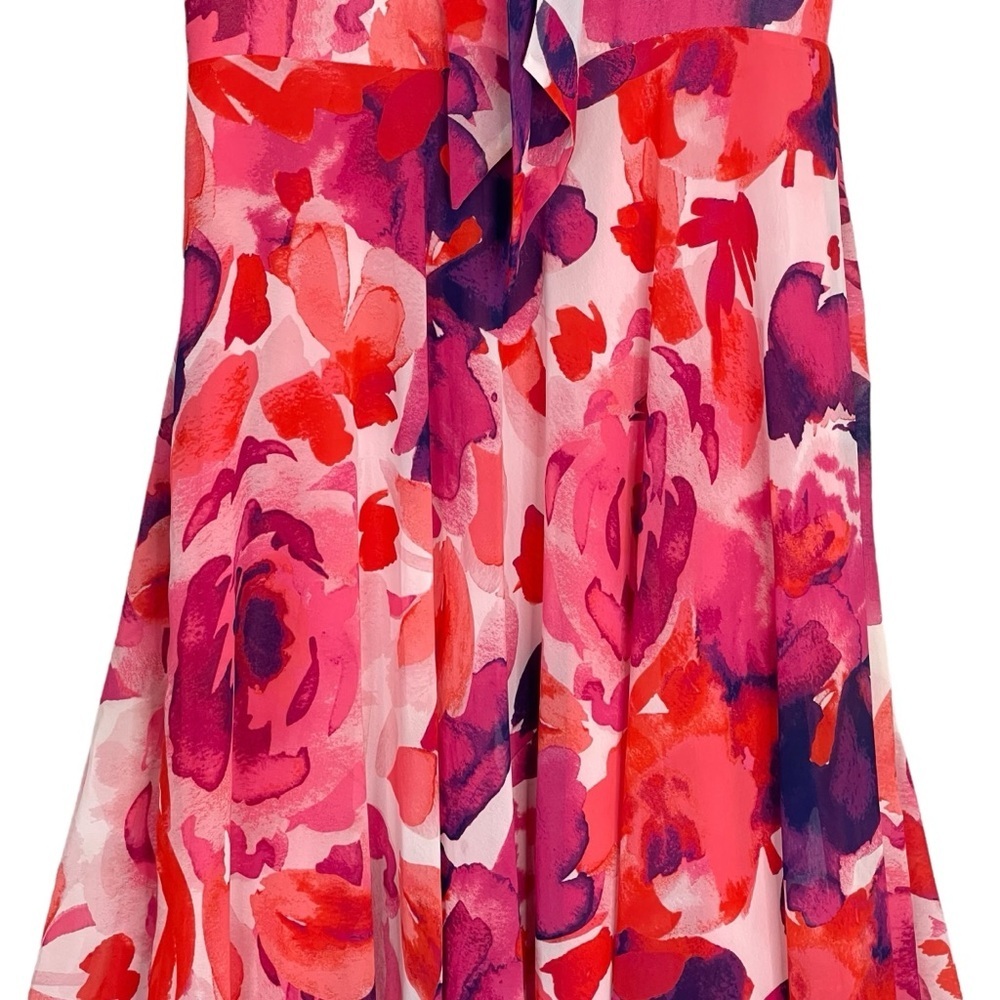 Eliza J Dress Womens 14 Floral Print Sleeveless Maxi Halter Wedding Guest Event - Picture 9 of 12